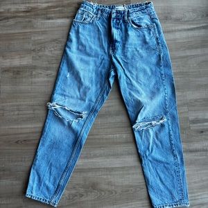 High rise light blue zara jean straight leg